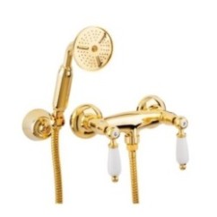 QUEEN Gruppo doccia esterno con kit doccia finitura ottone lucido