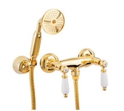 QUEEN Gruppo doccia esterno con kit doccia finitura ottone lucido