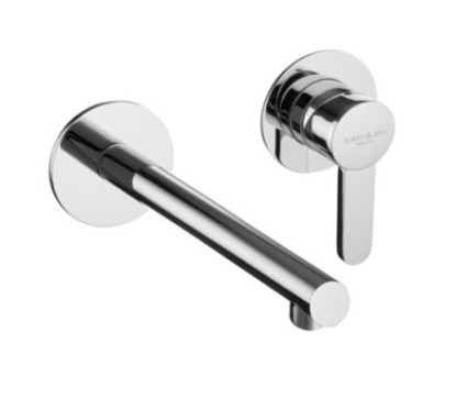 SALLY Monocomando lavabo a muro due parti canna mm 160 finitura dorato