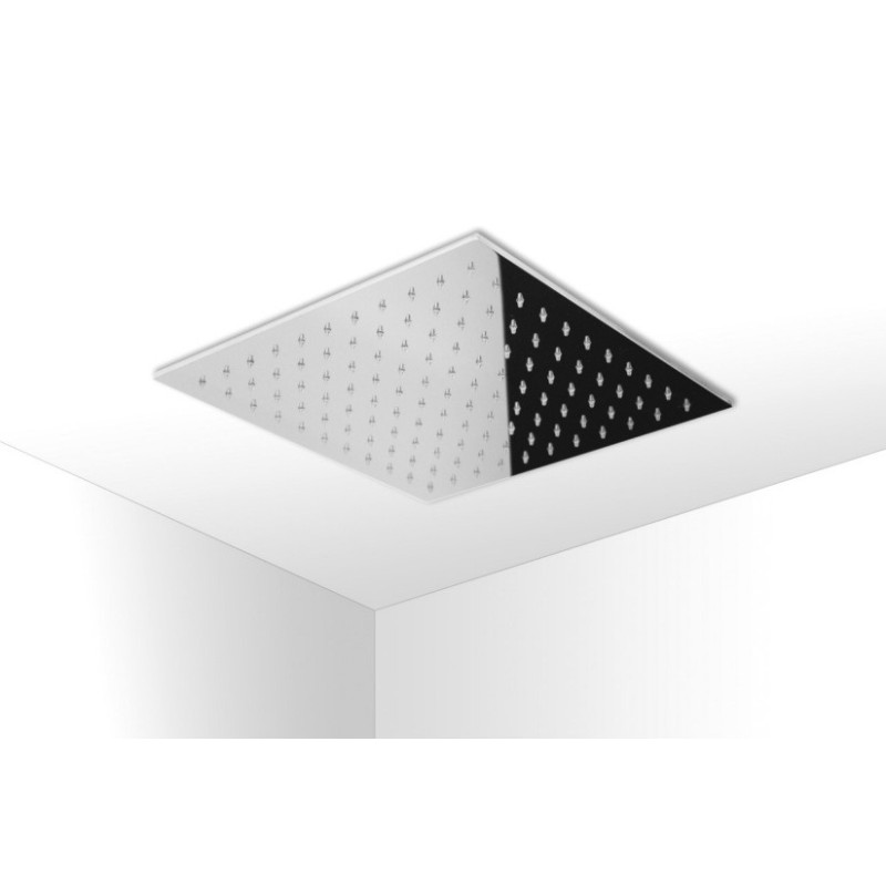 INDIA 106 Soffione quadro saldato 500x500 getto a pioggia in acciaio inox finitura super mirror