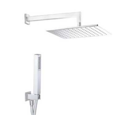 ESTRO QUADRO BIANCO kit soffione con presa acqua e doccia. Soffione 200x200