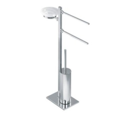 MATISSE Piantana con elementi mobili - porta salviette, porta scopino e porta sapone -