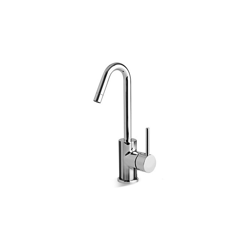 HEOS Miscelatore per lavabo con canna alta girevole e scarico finitura nickel spazzolato