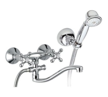 REVIVAL Miscelatore lavabo/vasca con canna ''S'' finitura cromo