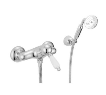 NEW OLD Monocomando doccia esterno con kit doccia finitura ottone lucido