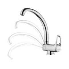 ECO Miscelatore monocomando per lavello sottofinestra, con bocca alta girevole, tipo lusso finitura cromo