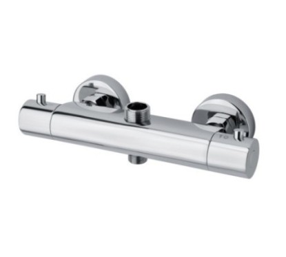 THERMO Termostatico doccia esterno con attacco superiore e deviatore integrato finitura cromo