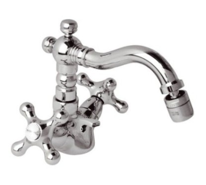 REVIVAL monoforo bidet con canna antica e scarico finitura cromo