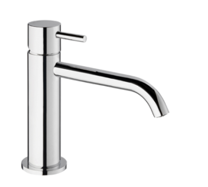 TONDì Monocomando lavabo con bocca lunga con scarico finitura cromo