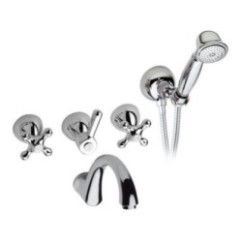 REVIVAL Batteria vasca incasso con set doccia finitura cromo