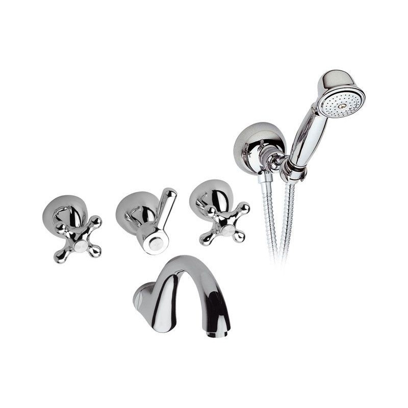 REVIVAL Batteria vasca incasso con set doccia finitura cromo