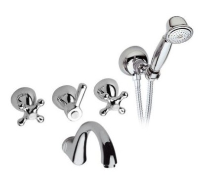 REVIVAL Batteria vasca incasso con set doccia finitura cromo