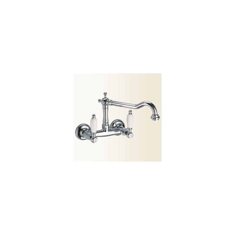 LOTUS Gruppo lavello a parete con canna alta antica finitura sfumato