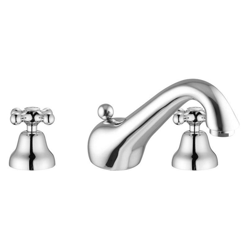 MAREA Batteria lavabo con scarico finitura bronzato con vitone ceramico