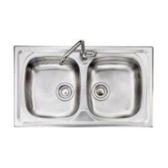 OLYMPUS lavello in acciaio inox a due vasche finitura satinato