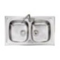 OLYMPUS lavello in acciaio inox a due vasche finitura satinato