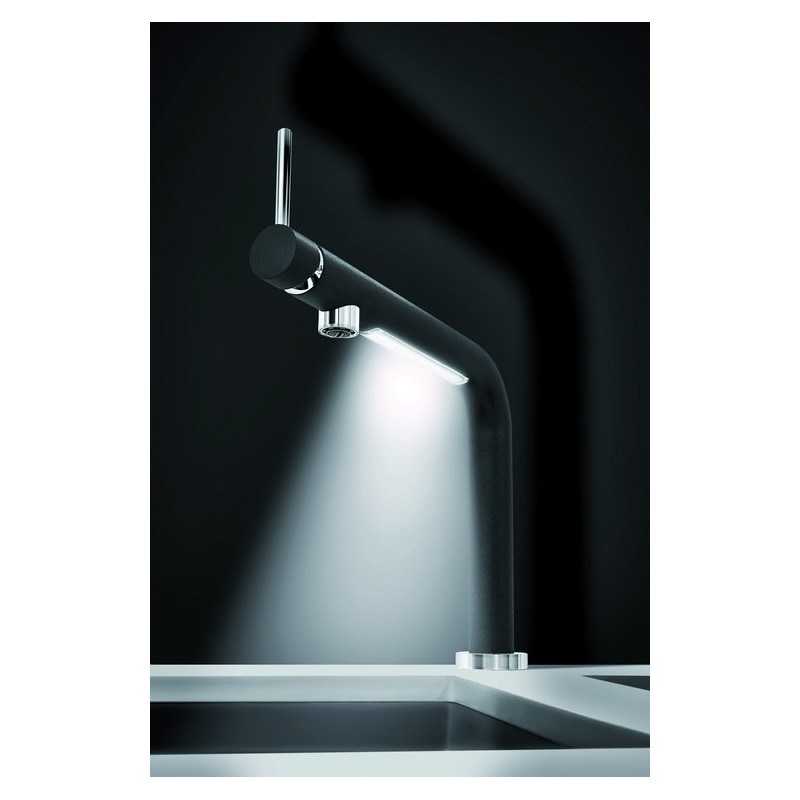 LUMIX miscelatore monocomando con luce LED e interruttore TOUCH finitura cromo