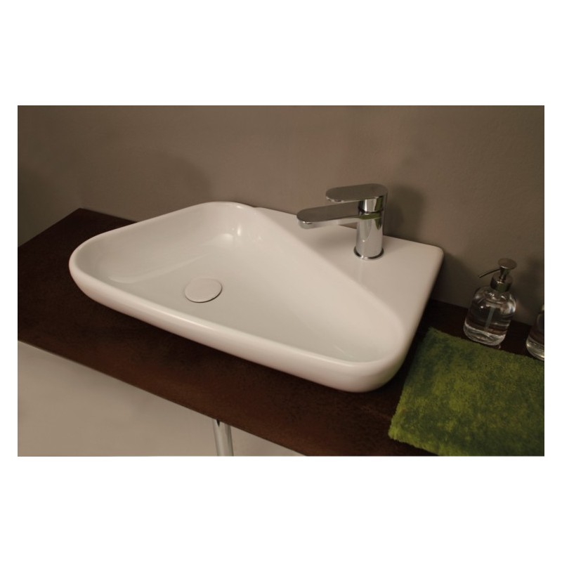 SHELF lavabo d'appoggio finitura bianco lucido