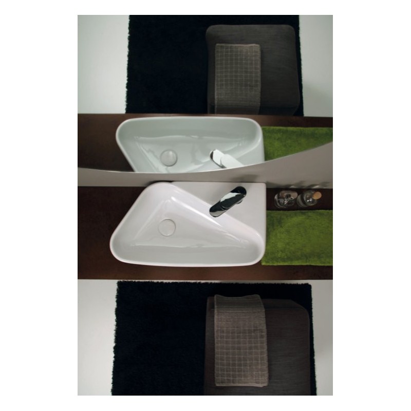 SHELF lavabo d'appoggio finitura bianco lucido