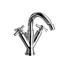 YUPPY Monoforo per bidet con canna alta finitura nickel spazzolato