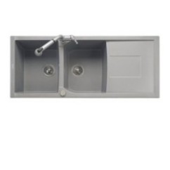 CORAX 116.20 Lavello cucina a due vasche più scolapiatti finitura ultrametal  41 alluminio