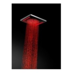 BAGNO ITALIANO IRIS soffione doccia in acciaio inox a led cm. 26x26 con cromoterapia finitura inox spazzolato