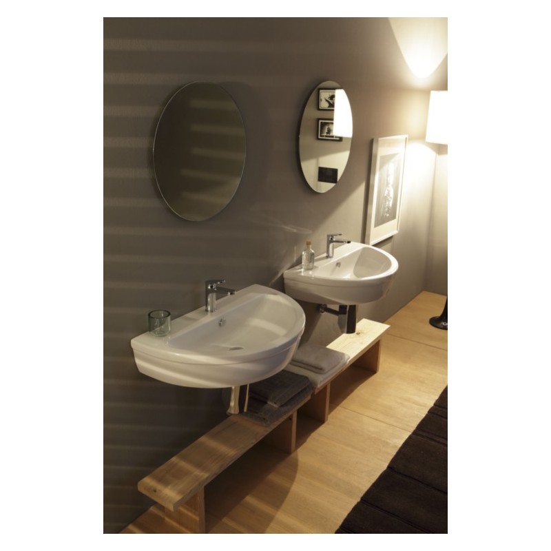 YOUNG lavabo sospeso 80 cm finitura bianco lucido