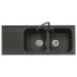 ATLANTIC 116.20 Lavello cucina a due vasche più scolapiatti finitura micro ultragranit 95 nero ebony