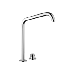 ARKA miscelatore 2 fori per lavabo con scarico click clack e canna alta cm 30.5 fissa finitura cromo