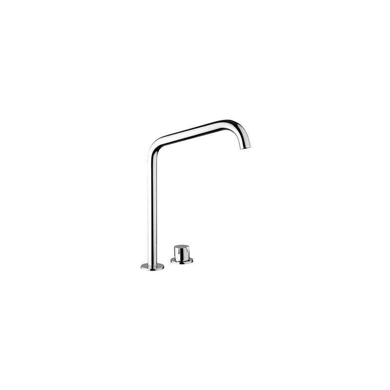 ARKA miscelatore 2 fori per lavabo con scarico click clack e canna alta cm 30.5 fissa finitura cromo