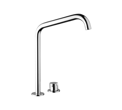 ARKA miscelatore 2 fori per lavabo con scarico click clack e canna alta cm 30.5 fissa finitura cromo