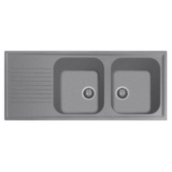 ATLANTIC 116.20 Lavello cucina a due vasche più scolapiatti finitura micro ultragranit 95 nero ebony