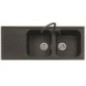 ATLANTIC 116.20 Lavello cucina a due vasche più scolapiatti finitura micro ultragranit 95 nero ebony