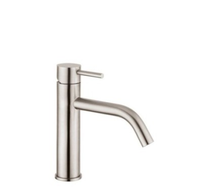 XONI miscelatore lavabo in acciaio inox con scarico finitura cromo