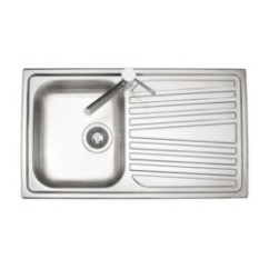 OLYMPUS lavello in acciaio inox ad una vasca + gocciolatoio a DX finitura satinato