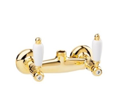 QUEEN Gruppo doccia esterno con attacco superiore finitura dark bronze