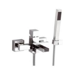 CUBE WATERFALL monocomando vasca esterno con bocca a cascata finitura cromo