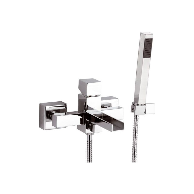 CUBE WATERFALL monocomando vasca esterno con bocca a cascata finitura cromo