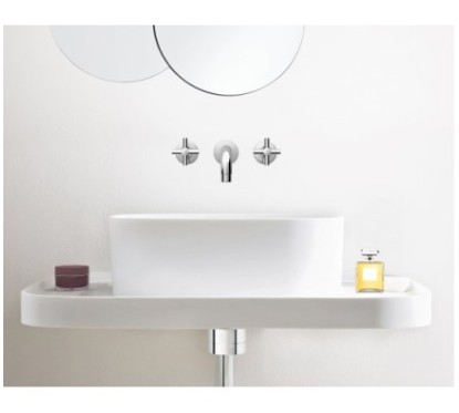 YUPPY Batteria per lavabo ad incasso finitura nickel spazzolato