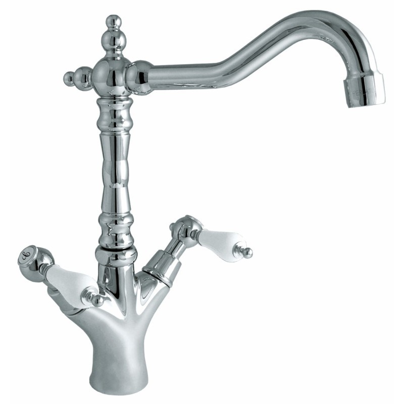 IRIS monoforo lavabo con scarico finitura cromo