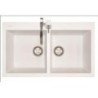 ELEGANCE 86.20 Lavello cucina a due vasche finitura micro ultragranit 58 bianco latte