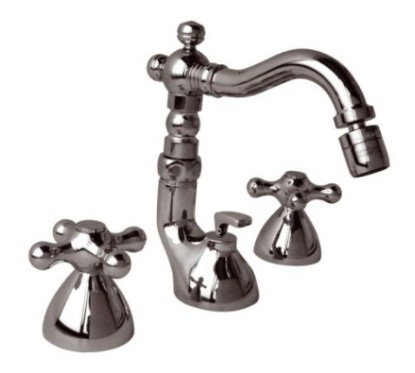 REVIVAL batteria bidet canna antica con scarico finitura cromo