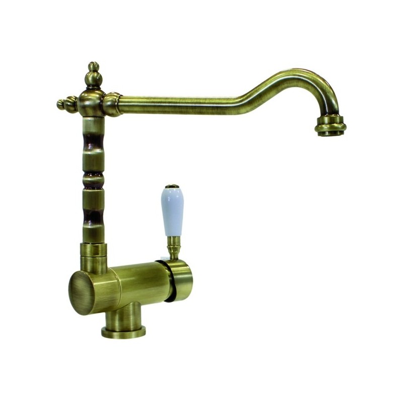 MIXOLDST miscelatore monocomando orientabile con canna "old fashion" per sottofinestra finitura rame anticato