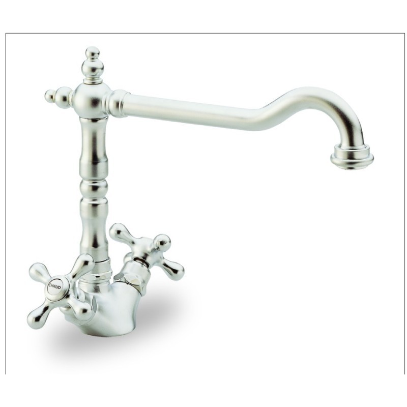 OLD FASHION monoforo per lavello retrò finitura cromo