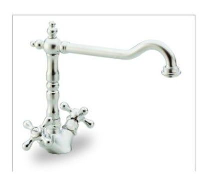 OLD FASHION monoforo per lavello retrò finitura cromo