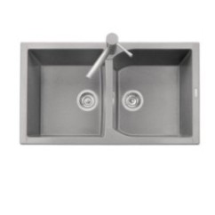 CORAX 86.20 Lavello cucina a due vasche finitura ultrametal 42 titanio