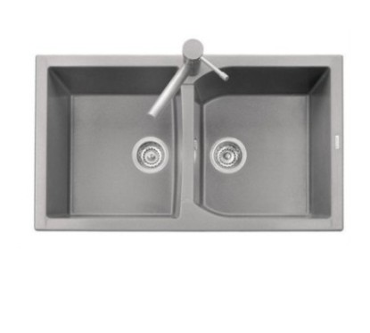 CORAX 86.20 Lavello cucina a due vasche finitura ultrametal 42 titanio