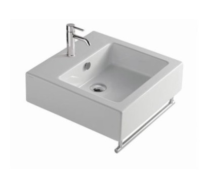PLUS DESIGN lavabo bacino rettangolare con foro
