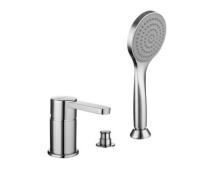 SALLY Batteria monocomando bordo vasca con deviatore e doccetta finitura cromo