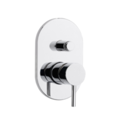 TONDì Monocomando doccia incasso due uscite con deviatore a pulsante finitura cromo